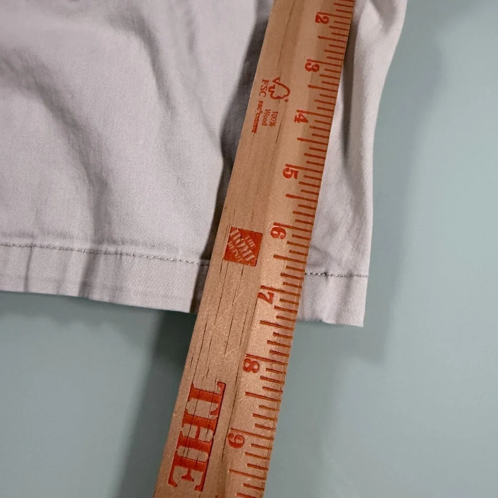 KATIN Solid Beige Cotton Blend Mens Drawstring Patio Shorts - Medium